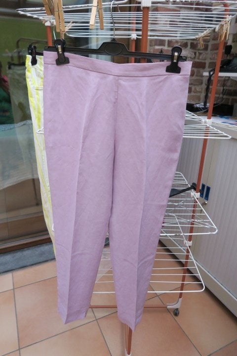 Broek lila linnen Antonelli mt 38 (it 42), Maat 38/40 (M), Paars, Ophalen of Verzenden, Lang