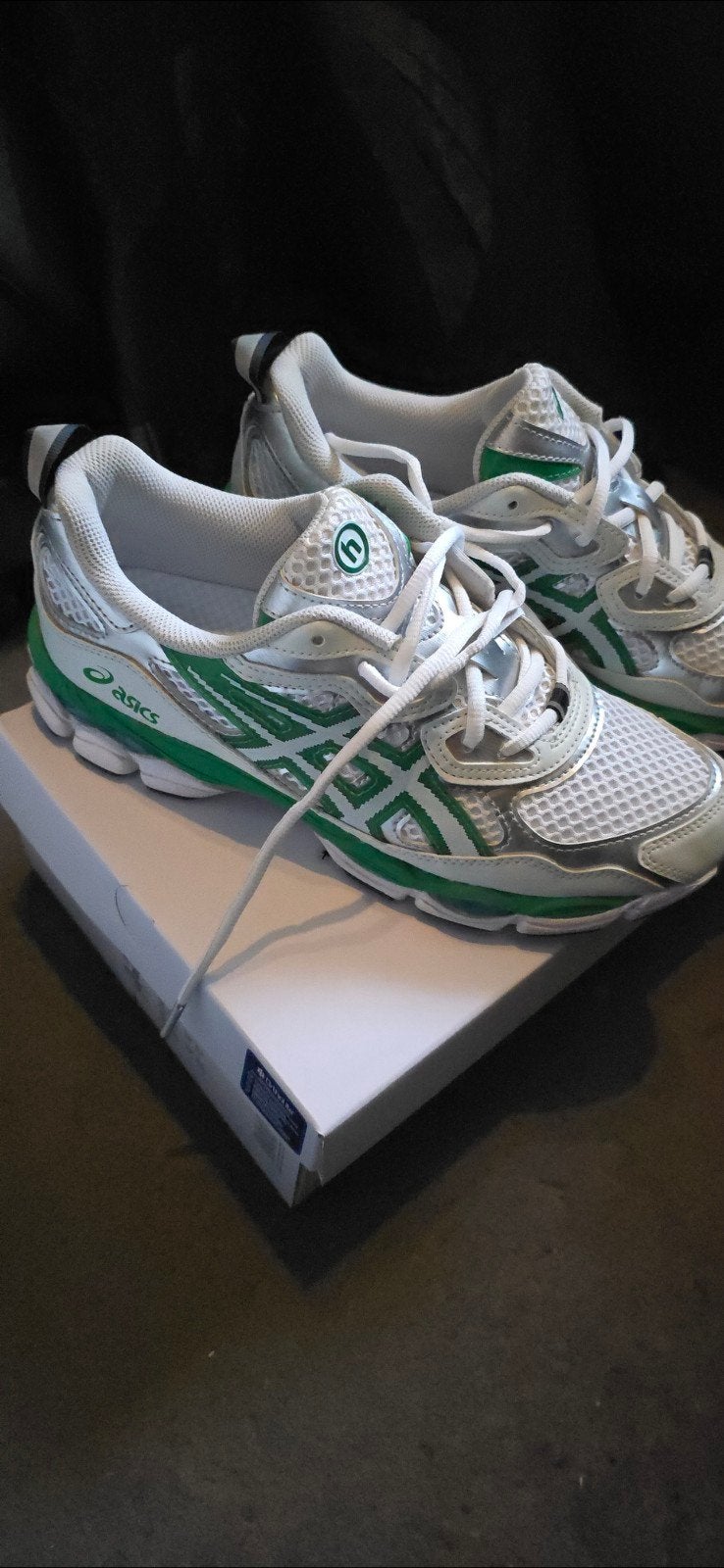 ASICS Sneakers - Wit/Groen - Maat 41.5, Wit, Ophalen of Verzenden, Sneakers of Gympen, Gedragen