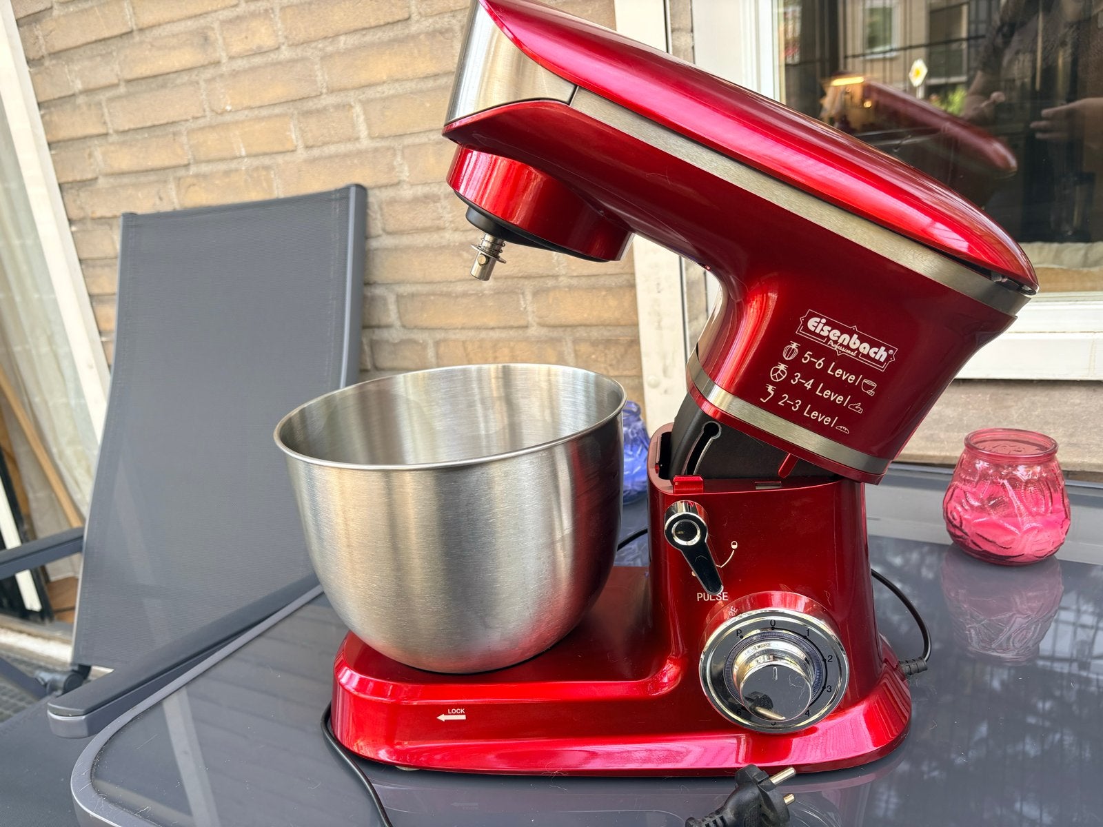 Eisenbach Keukenmachine - Rood, 3 tot 4 liter, Ophalen of Verzenden, Zo goed als nieuw, 3 snelheden of meer
