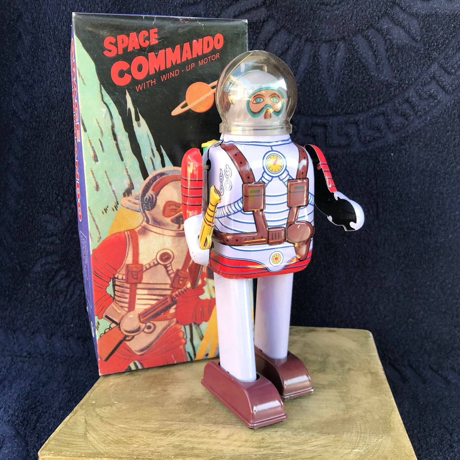 Bijzondere blikken Space Commando robot onbespeeld in doos, Ophalen of Verzenden