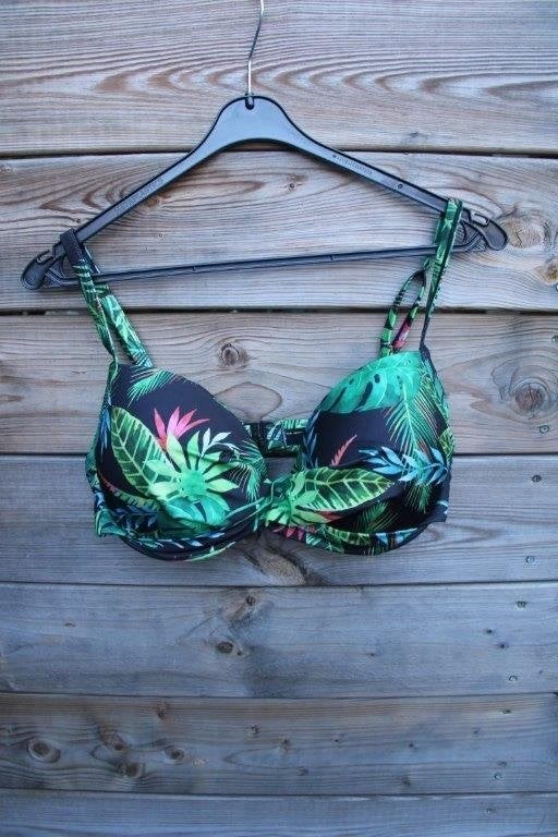 Bikini zwart/ groen mt XL 80D Vaste prijs, Zwart, Ophalen of Verzenden, Zo goed als nieuw, Bikini