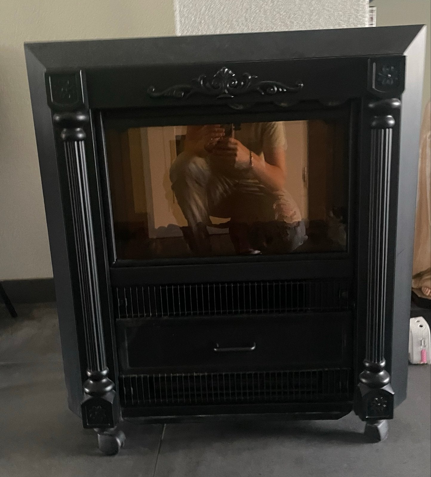 Elektrische sfeerhaard met verwarming, Ophalen, Gebruikt, Vrijstaande haard, Elektrische haard