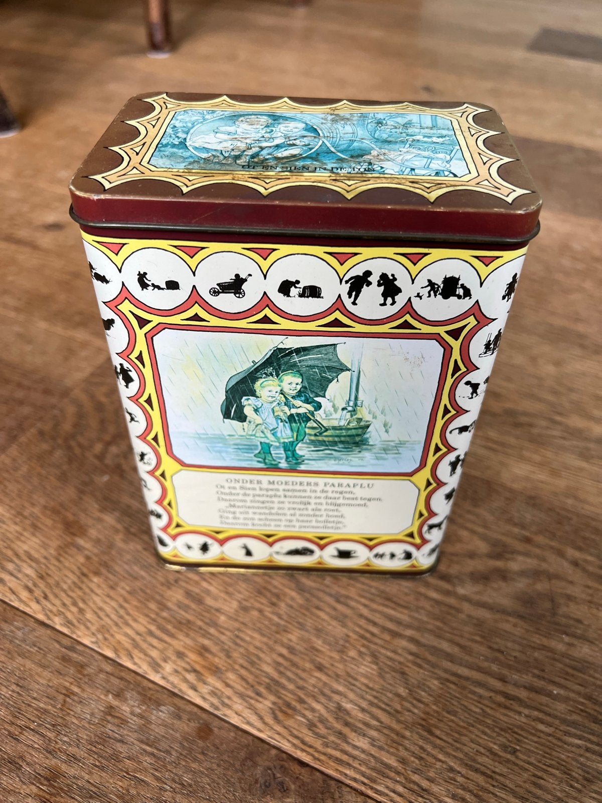 Vintage Royco koekblik met Ot en Sien illustraties, Verzamelen, Blikken, Ophalen of Verzenden, Gebruikt, Koek(jes), Overige merken