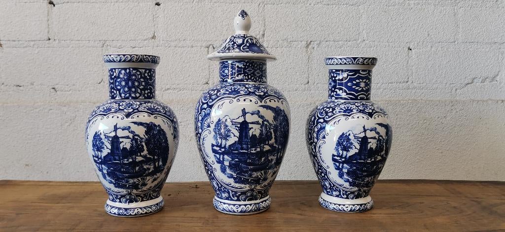 Delfts Blauw Kaststel 3 delig, Antiek en Kunst, Ophalen of Verzenden