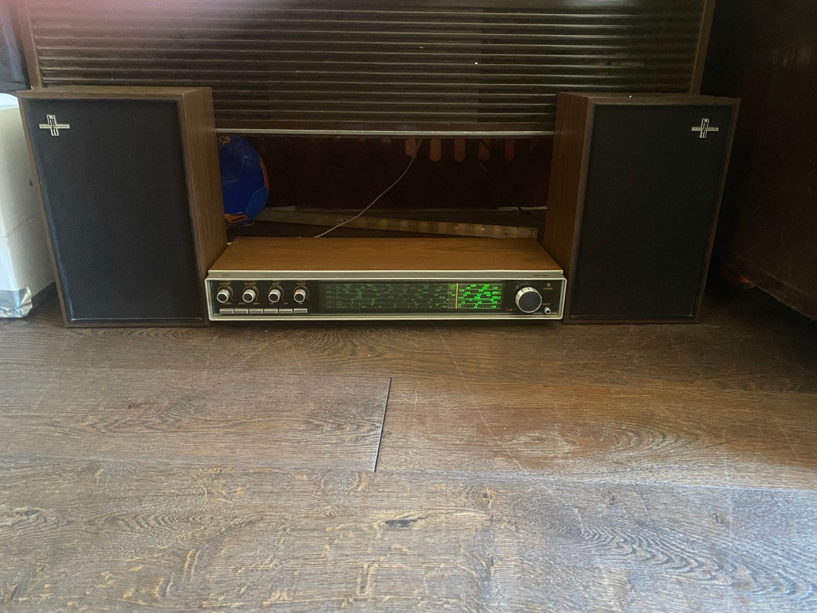 Vintage Philips Stereo Set met Tuner en Speakers, Ophalen, Philips, Gebruikt, Tuner of Radio