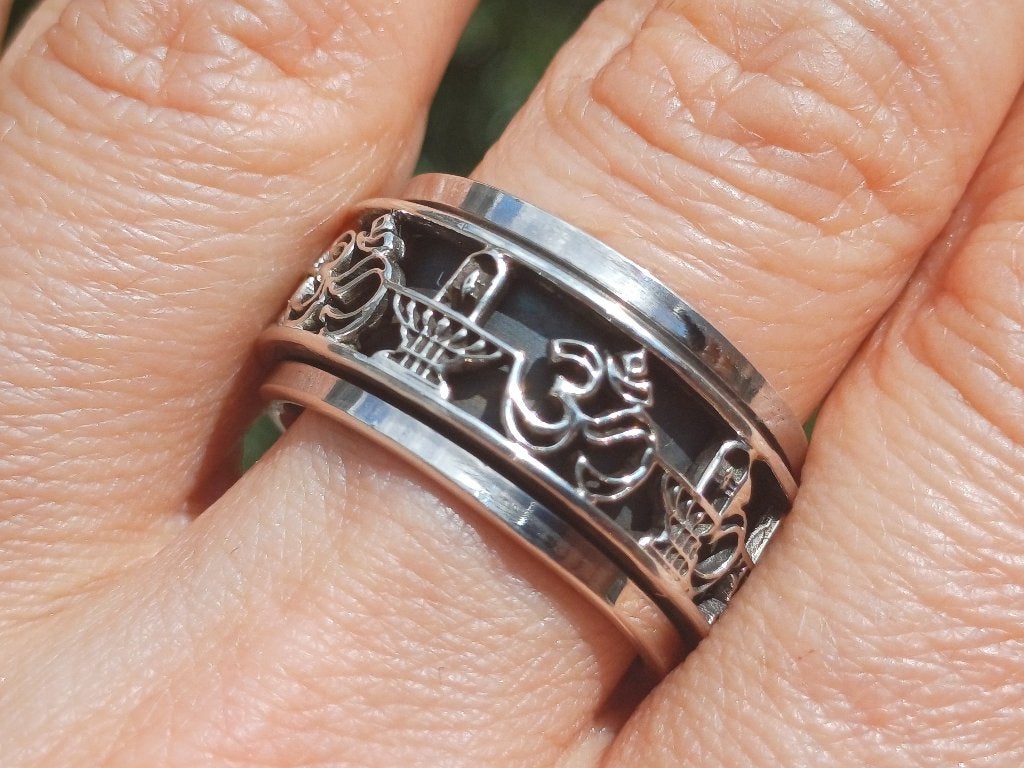 Vanoli 925 zilver duim draairing spinner maat 19 ohm Shiva, Vanoli, 19 tot 20, Amsterdam, Nieuw