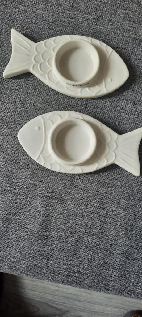 Waxinelichthouders vissen riviera maison, Ophalen of Verzenden, Overige materialen, Minder dan 25 cm