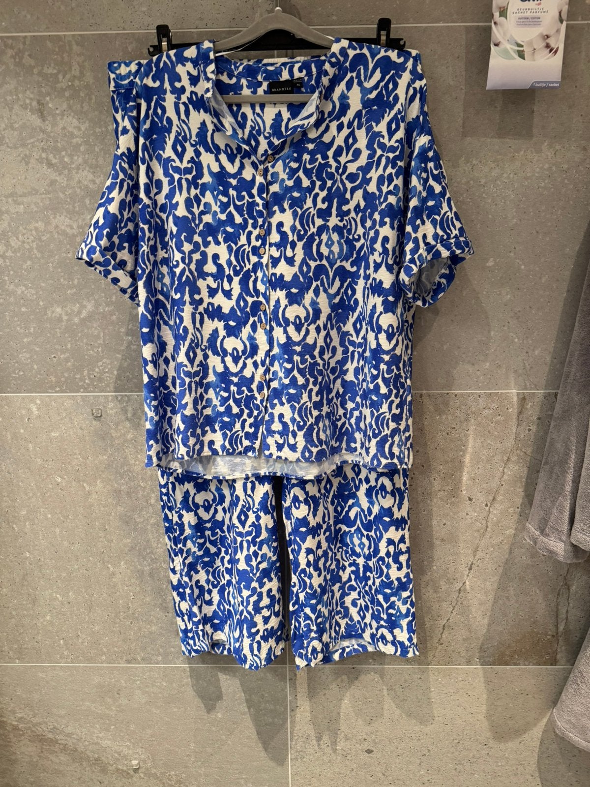 Brandtex tuniek met broek maat 46/48, Kleding | Dames, Verzenden, Zo goed als nieuw, Maat 46/48 (XL) of groter, Blauw
