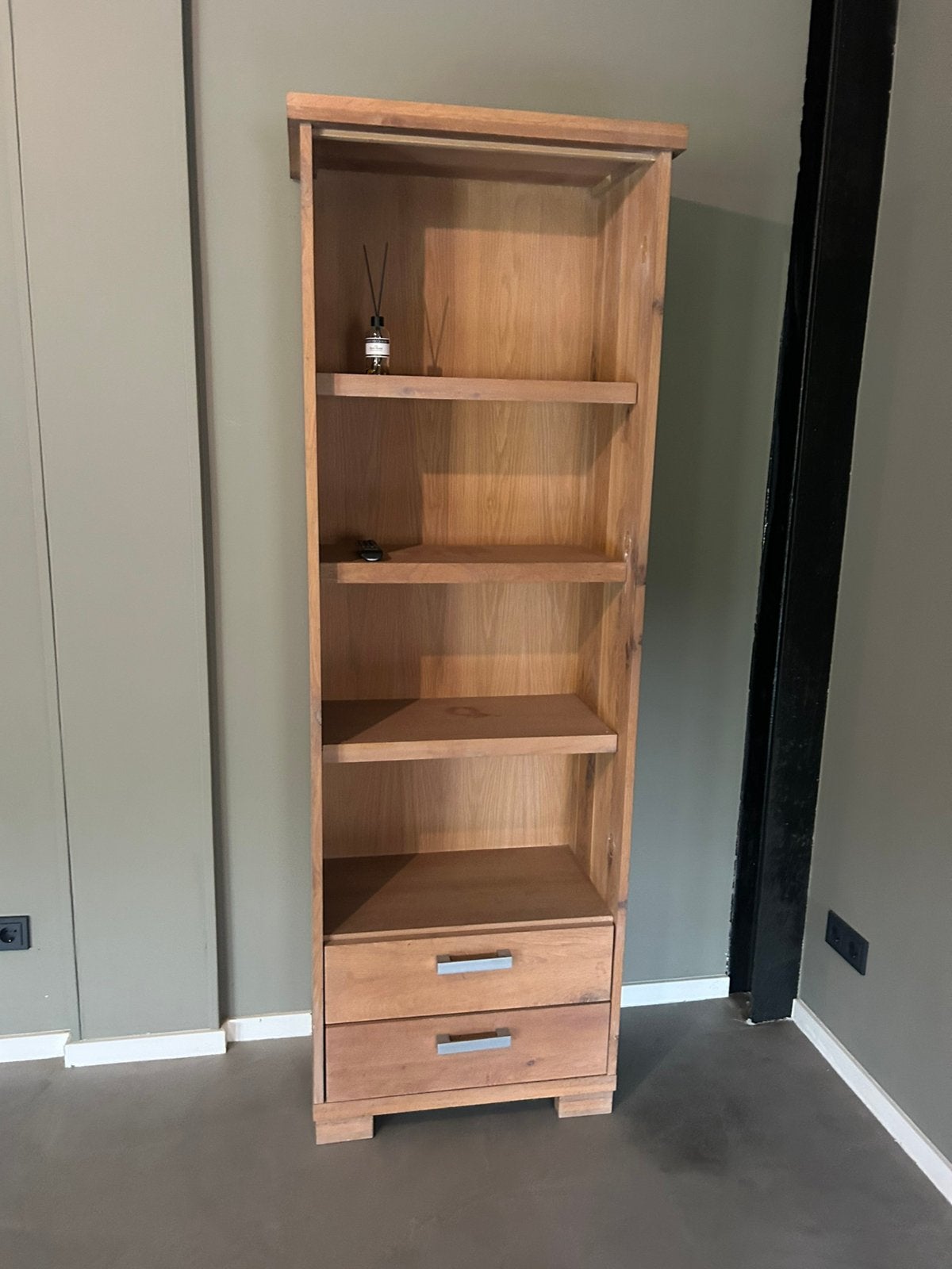 Eiken boekenkast massief, Ophalen, Eikenhout, 50 tot 100 cm, 150 tot 200 cm