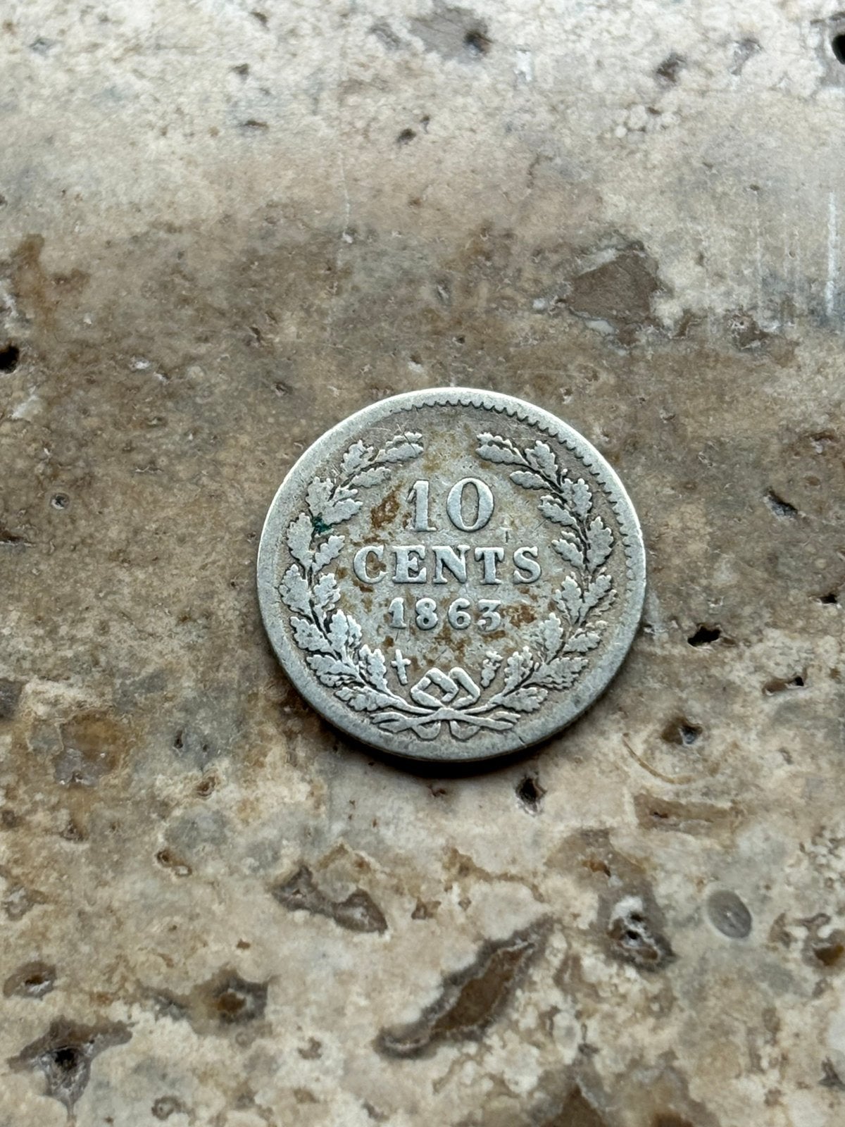10 cent 1863 Willem III, lastig jaar , zilver, Postzegels en Munten, Koning Willem III, Zilver, Ophalen of Verzenden, 10 cent