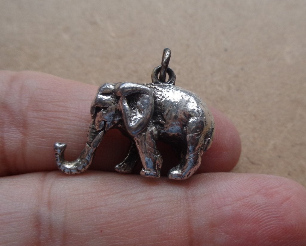 zilveren massief hanger olifant [599], Verzenden, Zo goed als nieuw, Zilver, Dier