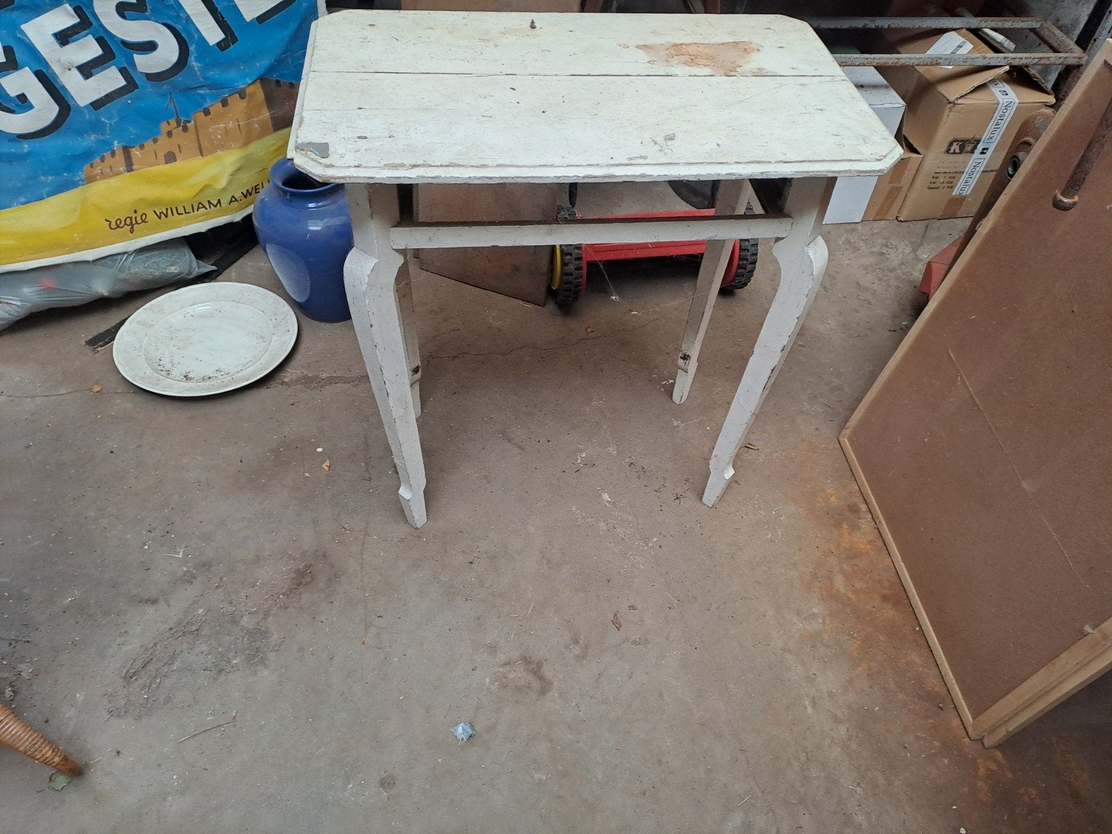 Vintage bijzettafel wit - opknapper, Ophalen