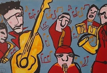 Groot canvas Herman Brood stijl, Ophalen of Verzenden