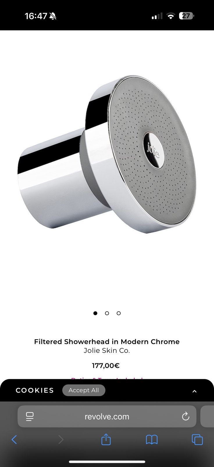 nieuwe Jolie Filtered Showerhead in de kleur Modern Chrome., Huis en Inrichting, Badkamer | Badkamermeubels, Ophalen of Verzenden