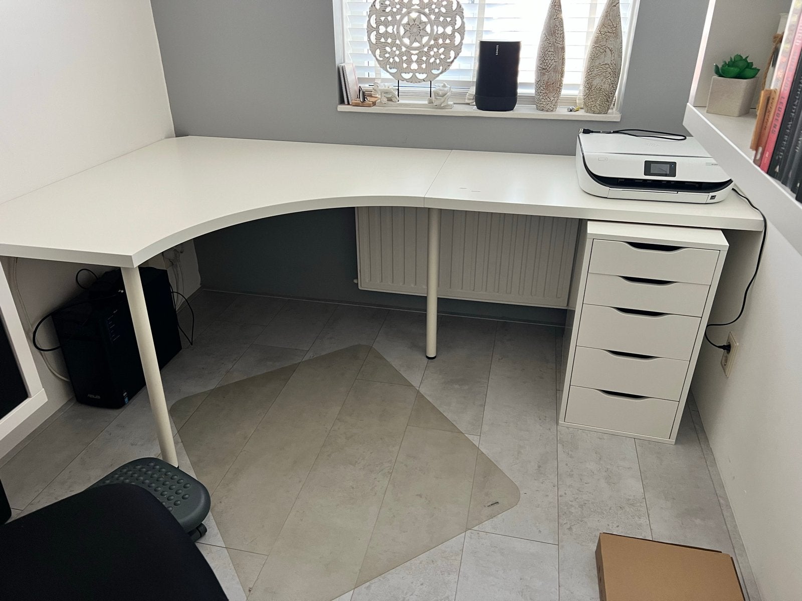 Wit hoekbureau. Ideaal voor thuiskantoor, Ophalen, Gebruikt, 120 cm, Spaanplaat of MDF