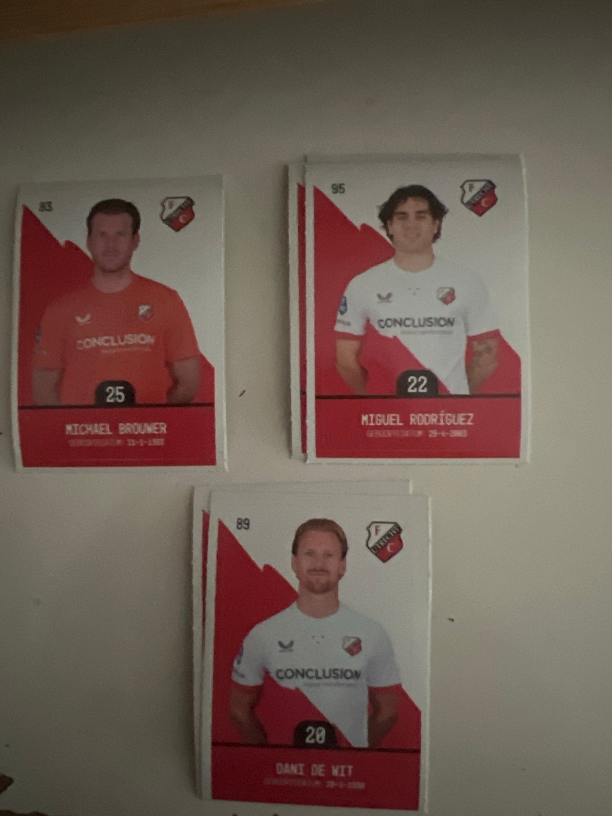 Plus 2026 Voetbalplaatjes FC Utrecht - Nrs. 83, 89, 95, Verzenden, Gebruikt, F.C. Utrecht, Spelerskaart