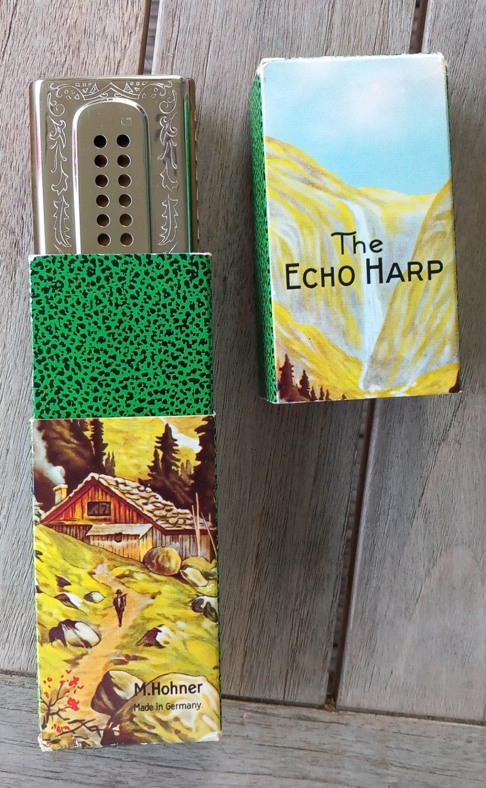 M. Hohner The Echo Harp mondharmonica, Made in Germany, Ophalen of Verzenden, Gebruikt