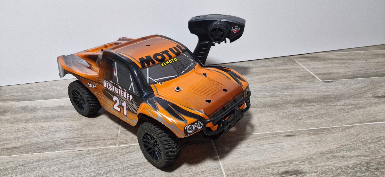 Himoto 1/10 RC Auto Compleet met Zender en Accu, Elektro, Gebruikt, Auto offroad, Ophalen of Verzenden
