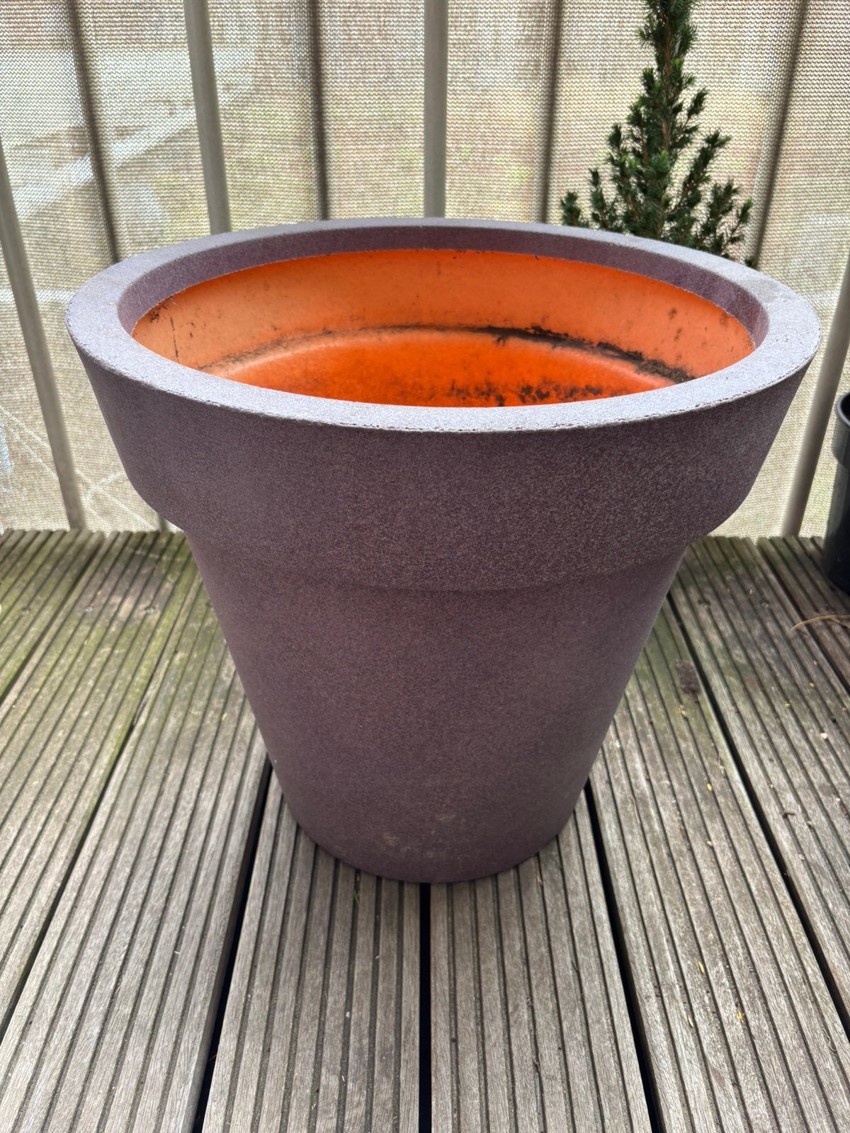 Grote grijze buiten bloempot kustof, Ophalen, Kunststof, Gebruikt, 40 cm of meer