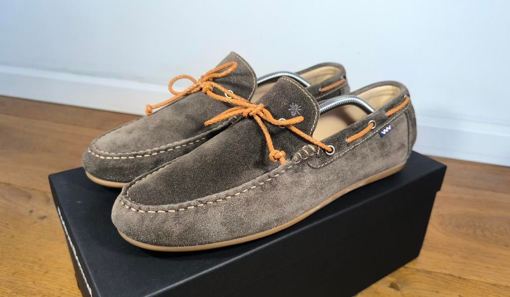 Floris van Bommel herenschoenen maat 9 / 43, Bruin, Floris van Bommel, Zo goed als nieuw, Loafers