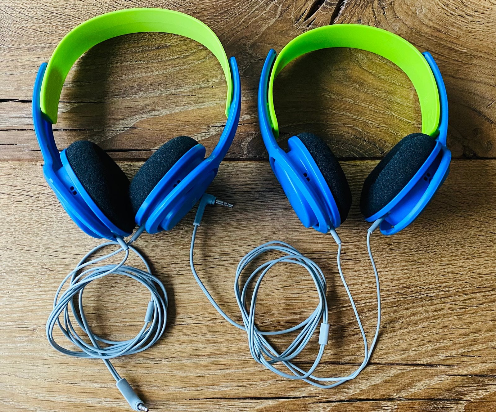 2x Philips Koptelefoon Kinderen Blauw/Groen - Bedraad, Ophalen of Verzenden, Gebruikt, Op oor (supra aural), Philips