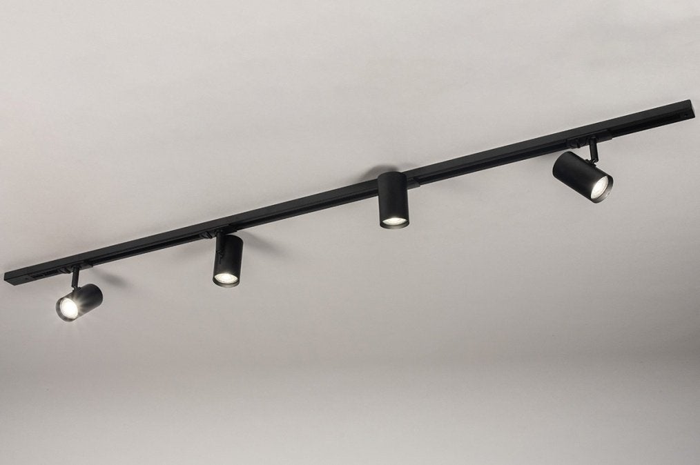 rails spots woonkeuken hoekbank bed zwart of rvs lamp 150cm, Ophalen of Verzenden, Nieuw
