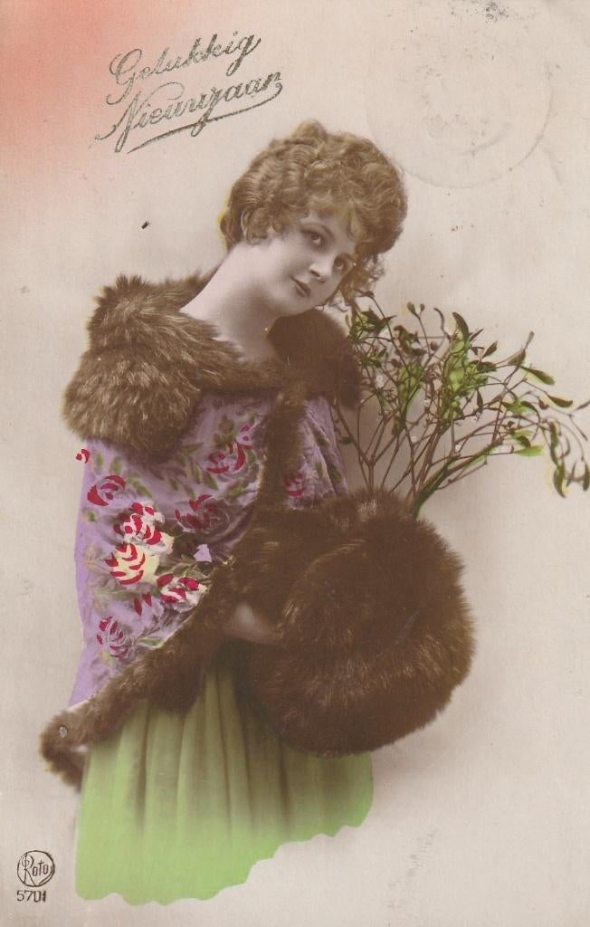 MEISJE JURK UIT 1923 ZEER MOOIE OUDE KAART KN115, Ophalen of Verzenden, 1920 tot 1940, Gelopen, Overige thema's