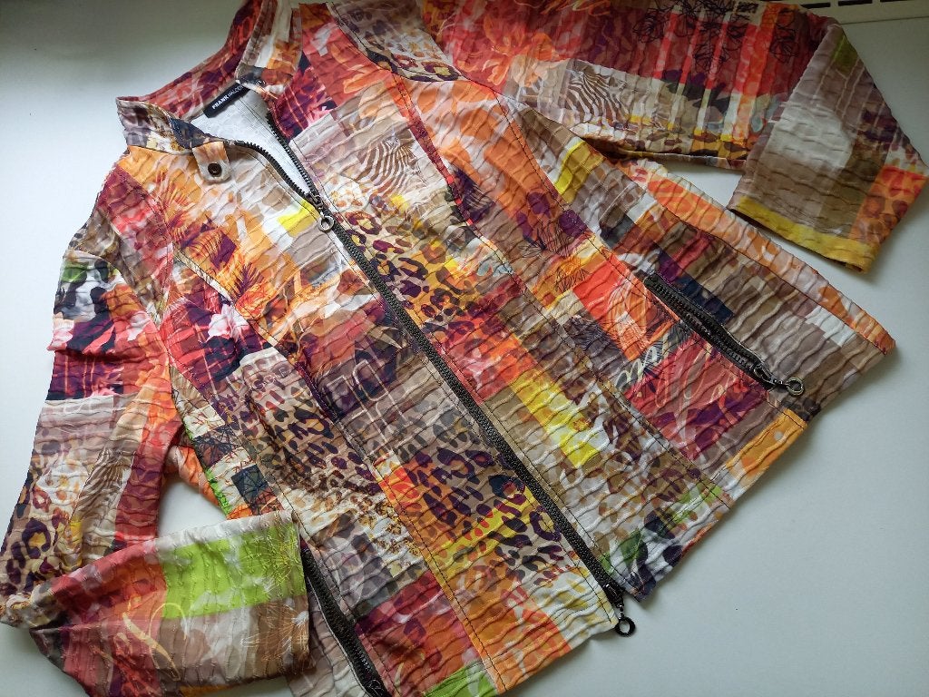 Frank Walder mooi kleurrijk vest / jasje, mt 42- 44, Verzenden, Maat 42/44 (L), Oranje, Zo goed als nieuw