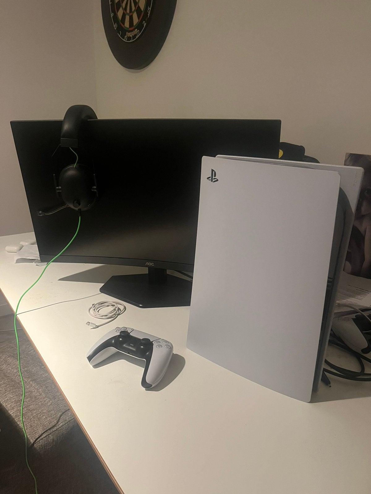 PS5 Digital + AOC 27” 180Hz Curved Monitor + Headset, Ophalen, Zo goed als nieuw, Playstation 5 Digital