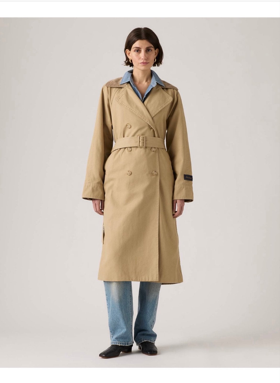 Levi's Trenchcoat - Beige met corduroy kraag, Verzenden, Nieuw, Maat 38/40 (M), Beige