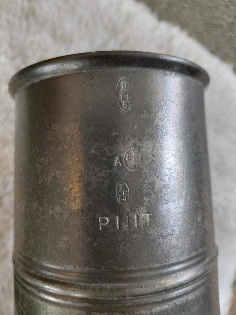 Originele engelse tinnen maatbekers 3 stuks, Antiek en Kunst, Ophalen of Verzenden
