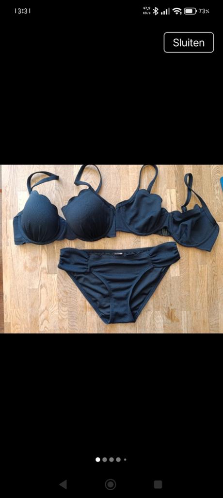 Nieuwe zwarte bikini set - 2x top 70E, 1x broekje S, Zwart, Nieuw, Ophalen of Verzenden, Onbekend