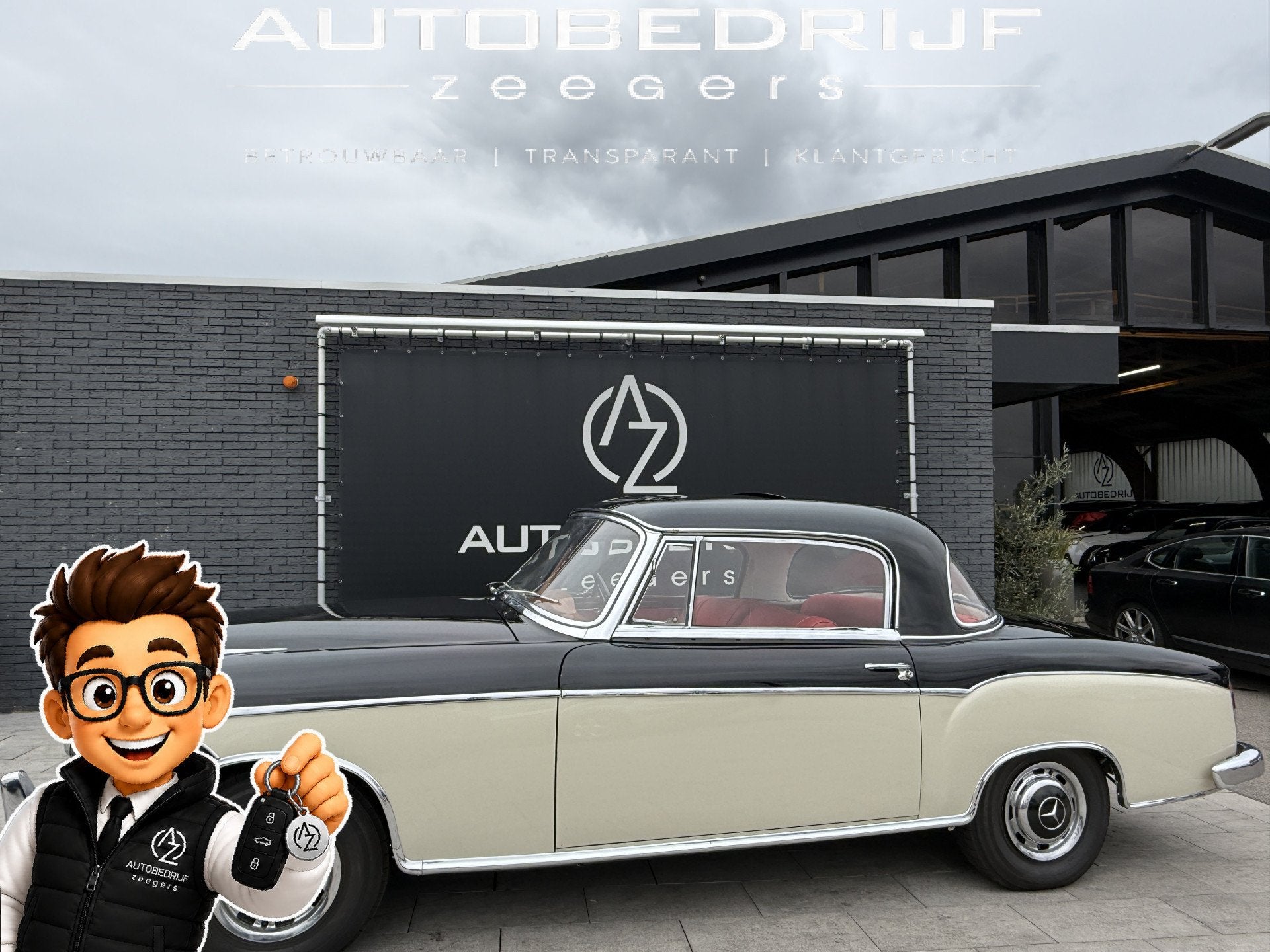Mercedes-Benz Ponton 220 S Coupe W128 (bj 1958), Auto's, Gebruikt, Overige modellen, Zwart, Handgeschakeld