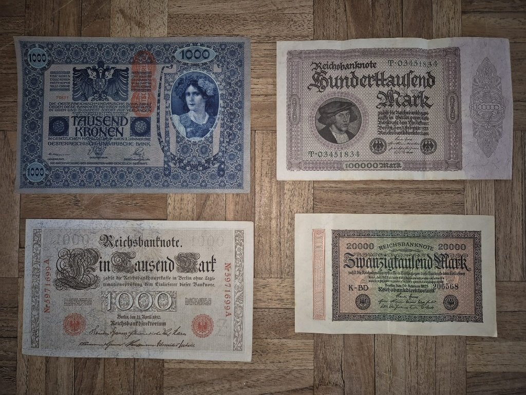 4 oude biljetten Duitsland / Oostenrijk – periode 1902-1923, Verzenden, Duitsland, Setje