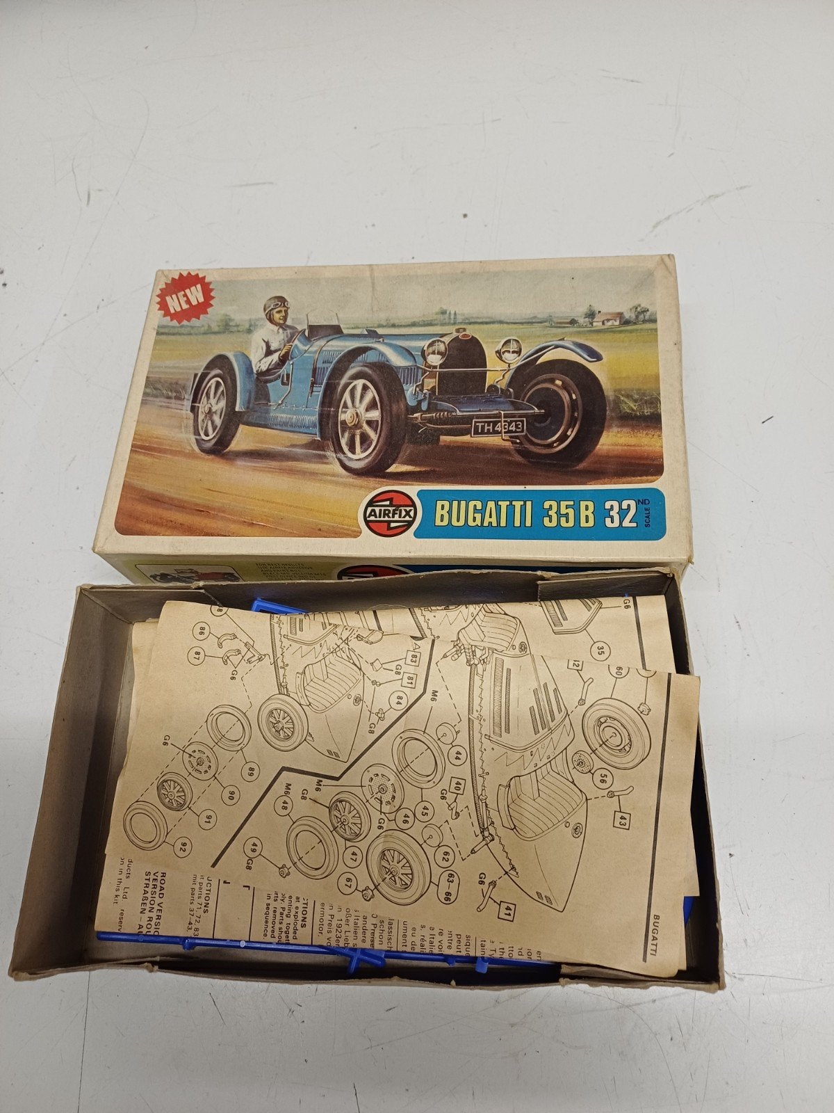 Airfix Bugatti 35B Bouwdoos Schaal 1:32 - Vintage Modelbouw, Hobby en Vrije tijd, Gebruikt, Auto, 1:32 tot 1:50, Ophalen of Verzenden