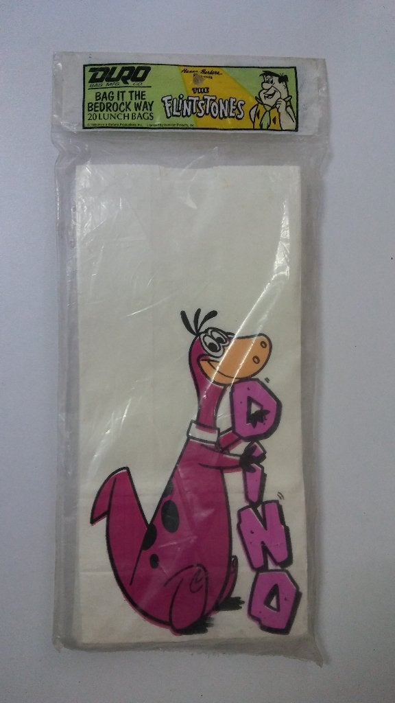 The Flintstones Dino lunch bags zakjes strip tekenfilm, Ophalen of Verzenden, Overige figuren, Zo goed als nieuw, Beeldje of Figuurtje