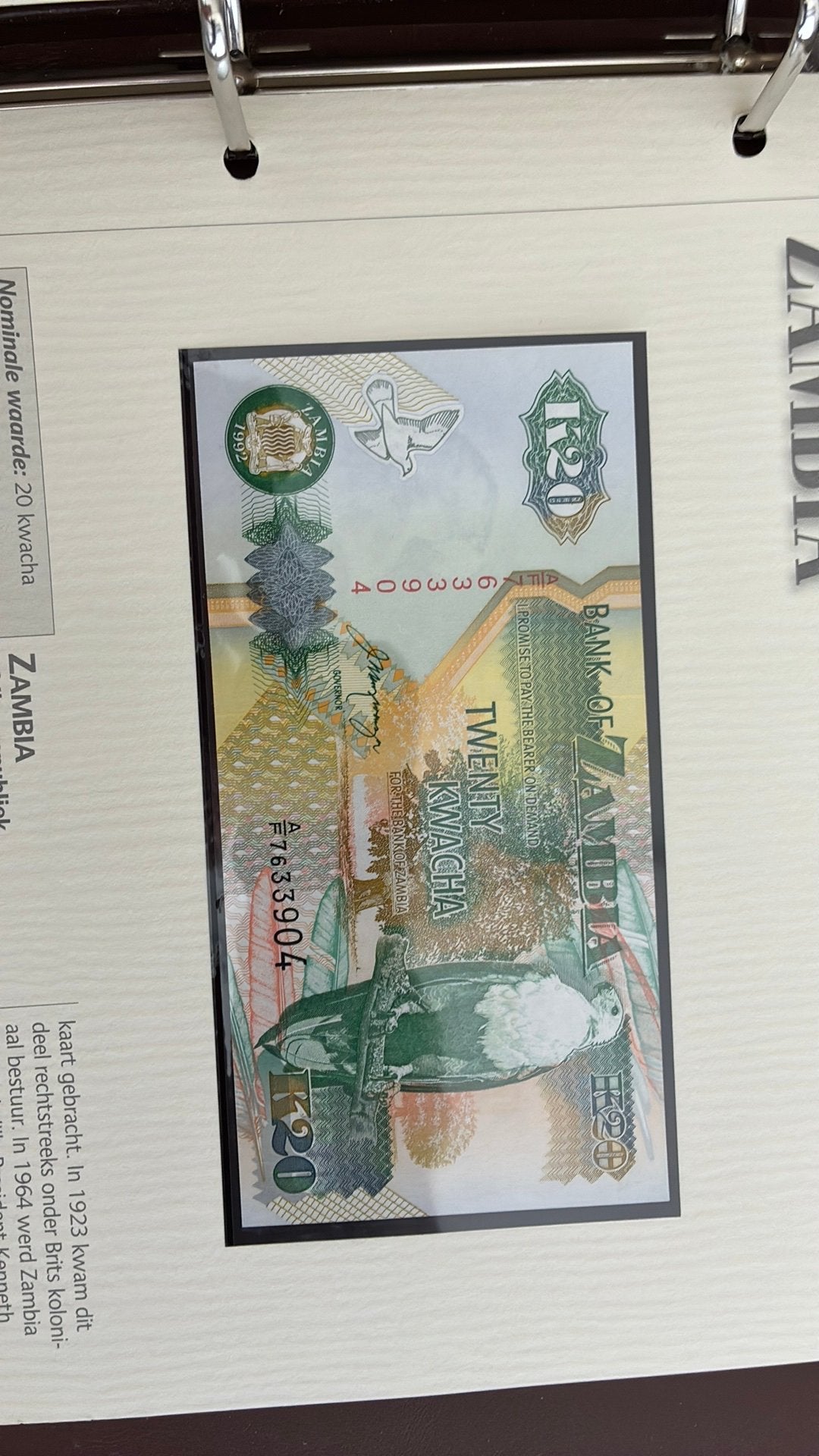 Zambia 20 kwacha 1992 unc, Ophalen of Verzenden, Zambia