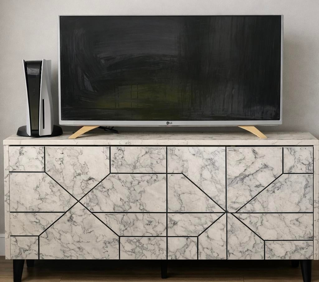 Marmeren tv dressoir, Overige materialen, Gebruikt, Minder dan 100 cm, 25 tot 50 cm