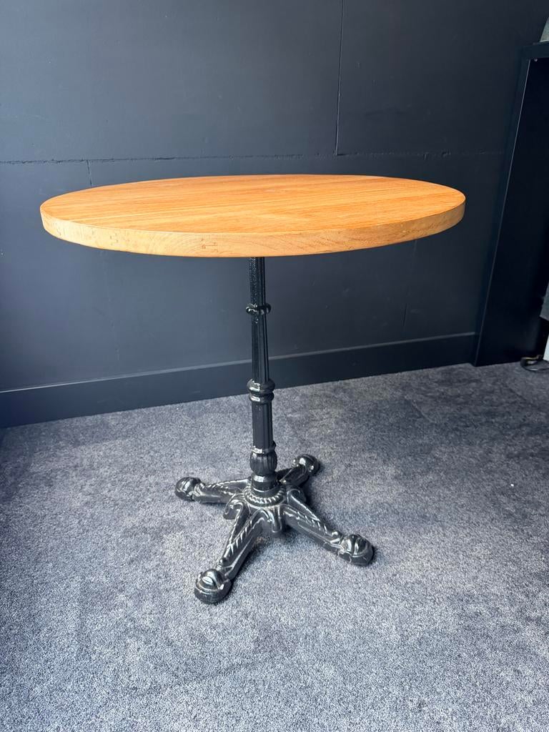 Mango houten tafel(s) met gietijzer onderstel - 70 cm, Huis en Inrichting, Tafels | Statafels, Ophalen, Zo goed als nieuw