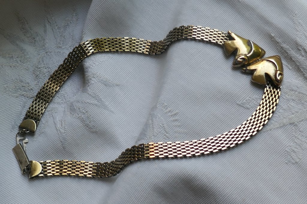 Bronzen design collier, Verzenden, Zo goed als nieuw, Goud, Overige materialen