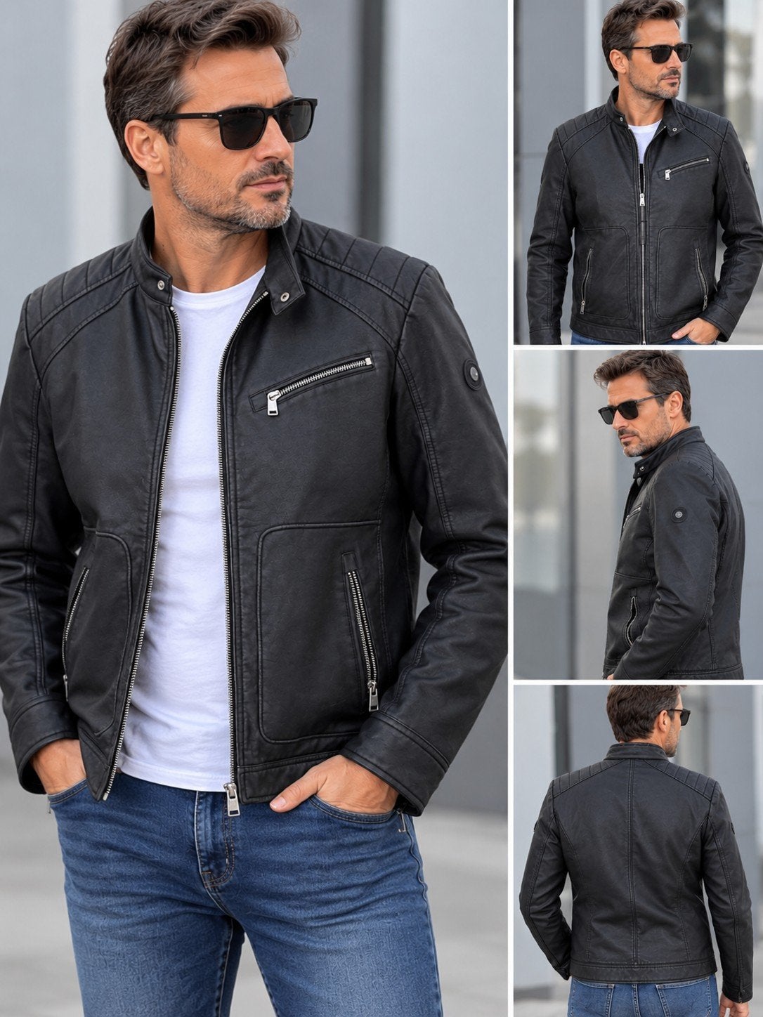 Stoere Tom Tailor Bikerjas Zwart - Zo goed als nieuw, Maat 48/50 (M), Zwart, Tom Tailor, Ophalen of Verzenden