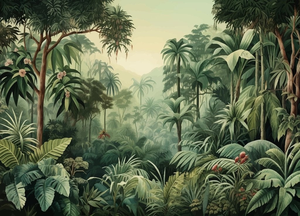 Fotobehang Tropische Jungle - 375x270 cm - Ook op maat, Verzenden