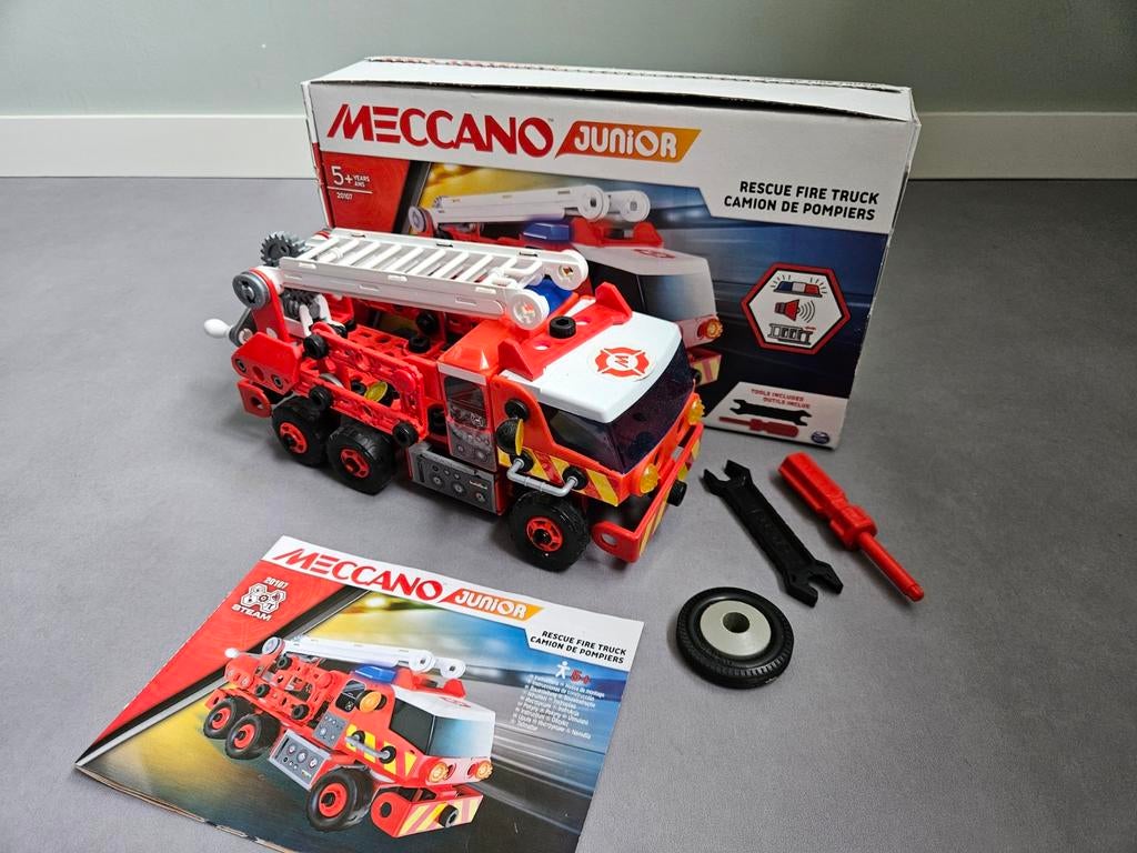Meccano Junior brandweerwagen met licht en geluid, Ophalen of Verzenden, Bouwen, Met licht