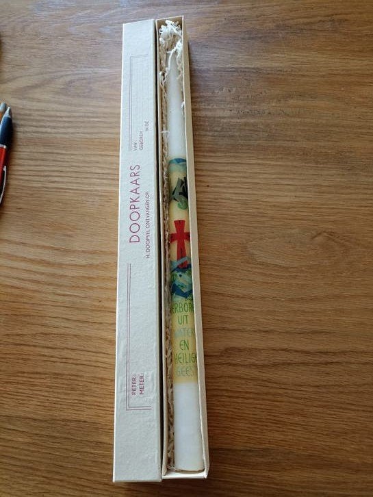 Vintage Doopkaars in originele verpakking, Ophalen of Verzenden