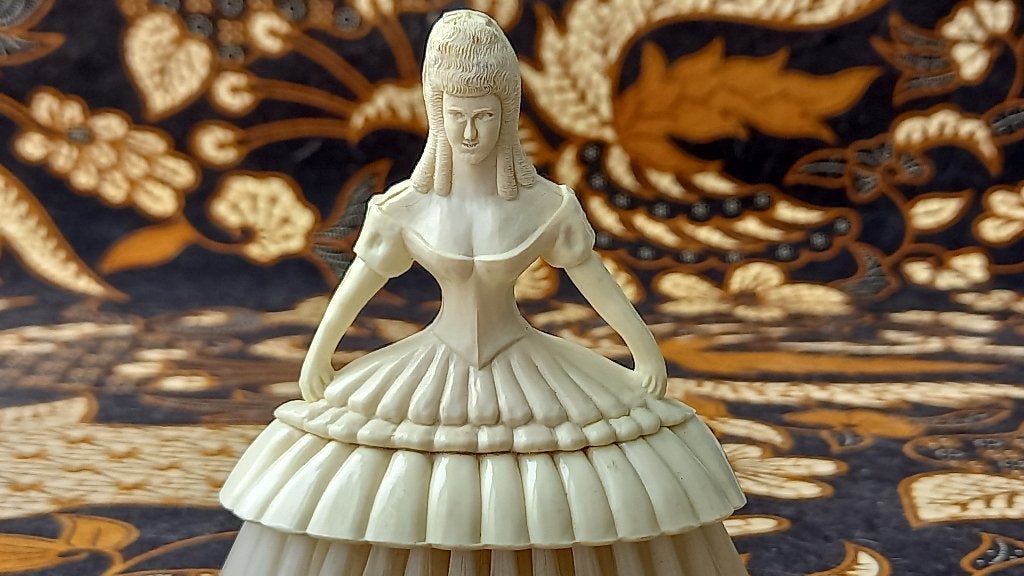 Moi oud vintage stoffer en blik uit Engeland met een vrouw., Antiek en Kunst, Ophalen of Verzenden