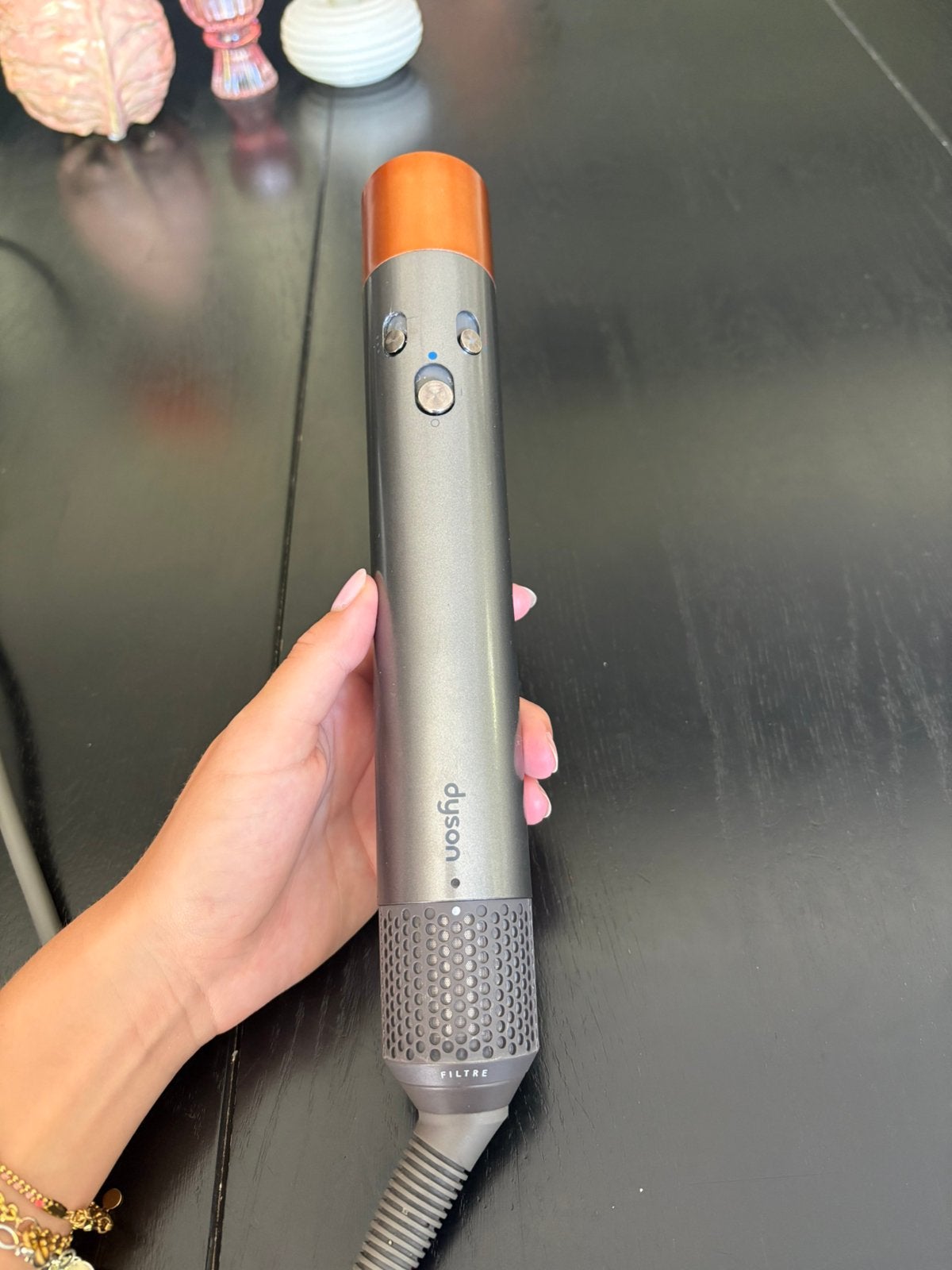 Dyson airwrap nikkel/koper, Ophalen of Verzenden, Zo goed als nieuw, Föhn of Haardroger