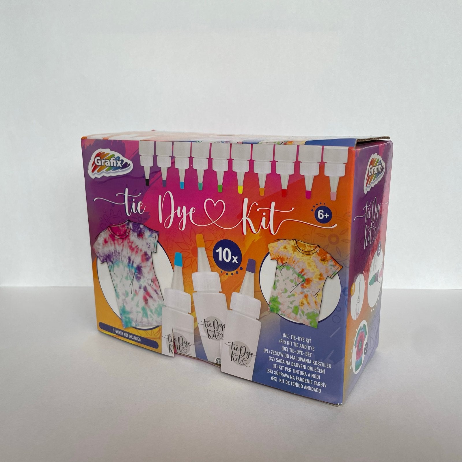 Grafix Tie Dye Kit 10 kleuren textielverf set, Overige thema's, Textiel, Nieuw, Meerkleurig