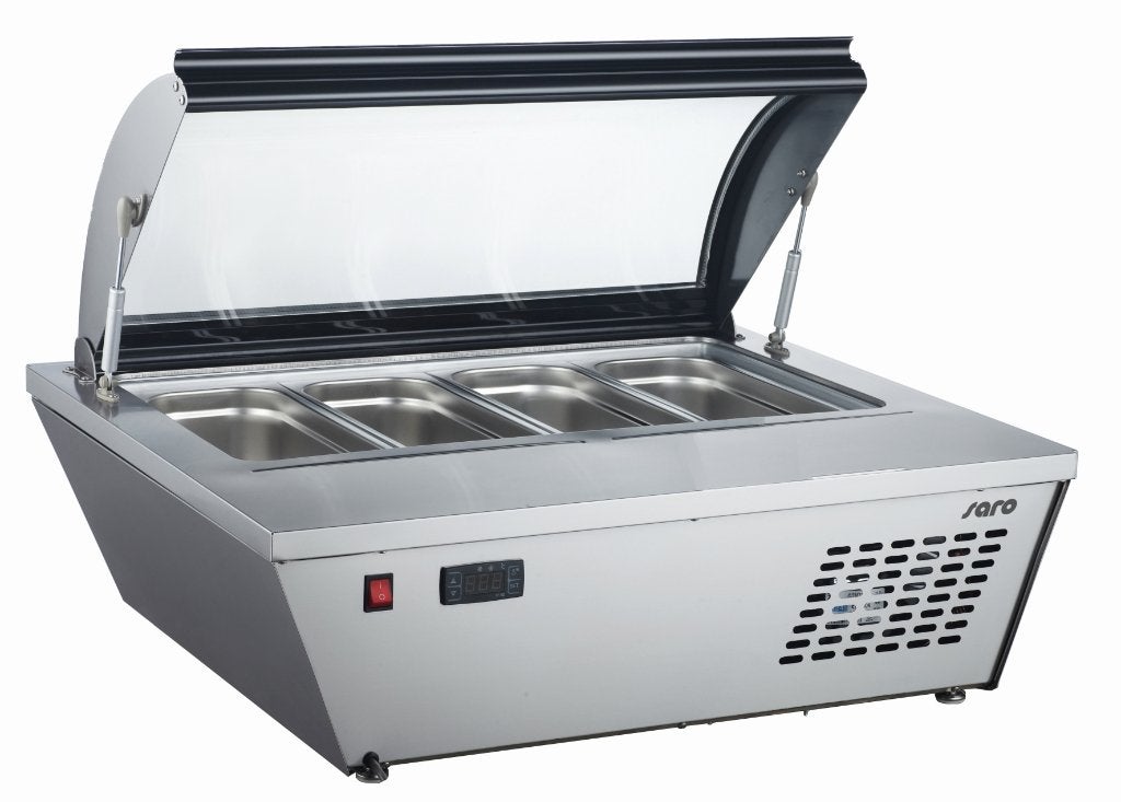Schepijs vitrine Saro 330-1140 met ijsbakken en accessoires, Ophalen, Zo goed als nieuw, Koelelement