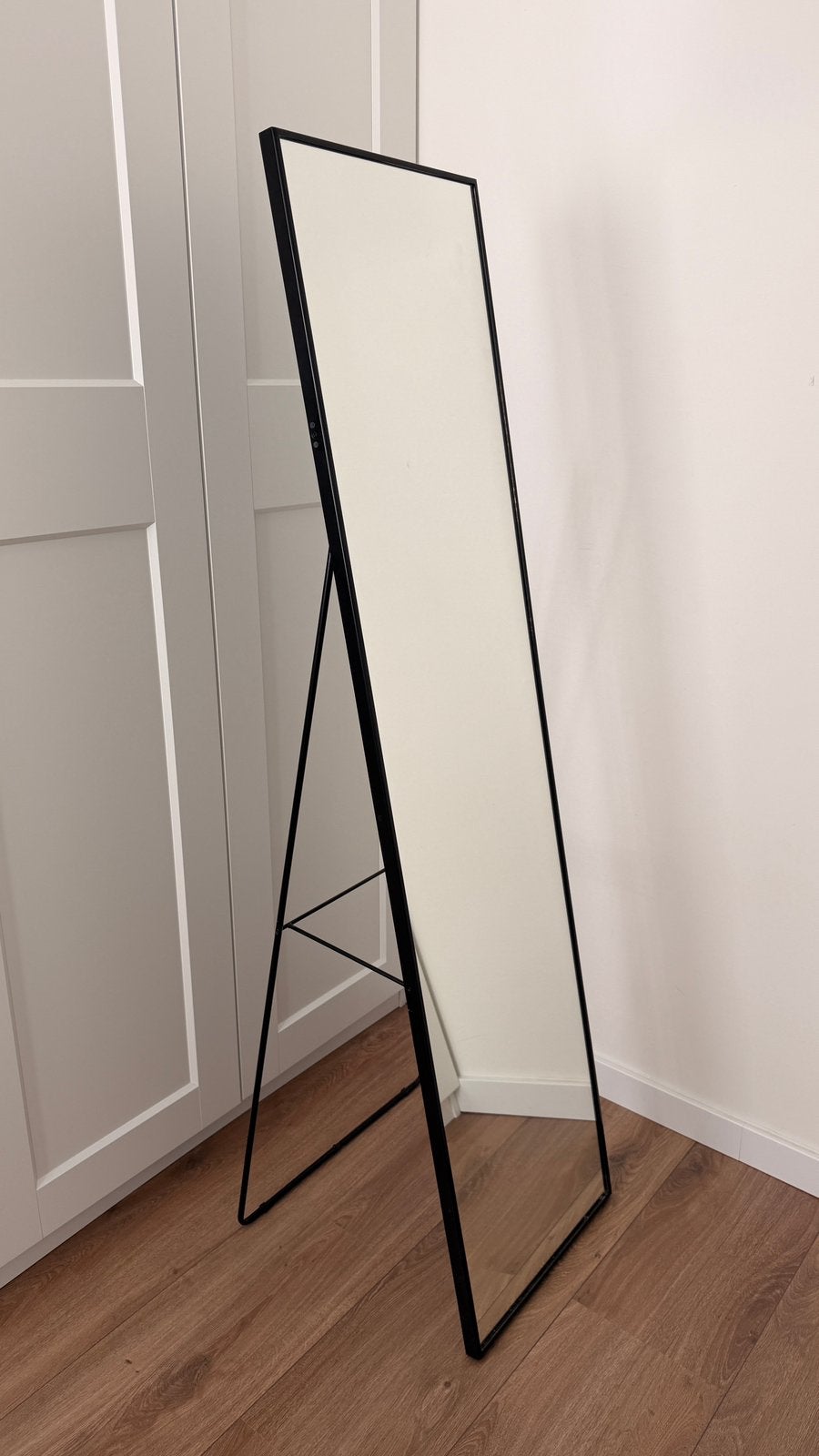 Staande spiegel zwart IKEA Karmsund, Ophalen, Minder dan 50 cm, Zo goed als nieuw, 150 tot 200 cm