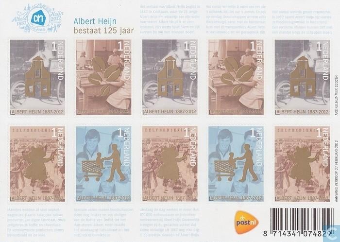 Nederland NVPH nr V2905/8 postfris Albert Heijn 2012, Postzegels en Munten, Postzegels | Nederland, Ophalen of Verzenden, Na 1940